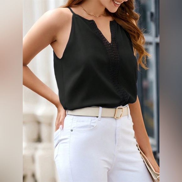 Openwork Notched Cami - Picture 3 of 6